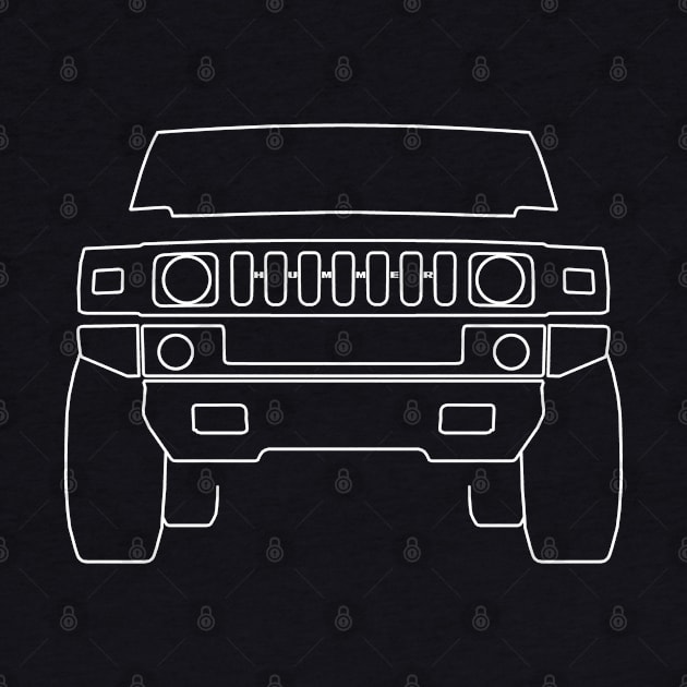 Hummer H2 outline graphic (white) by soitwouldseem